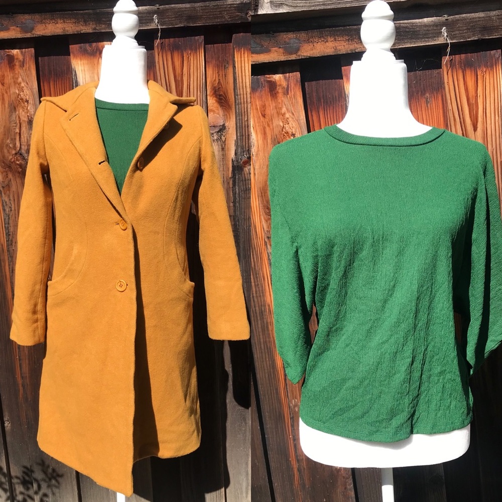 Mustard Color Jacket & Zara Blouse